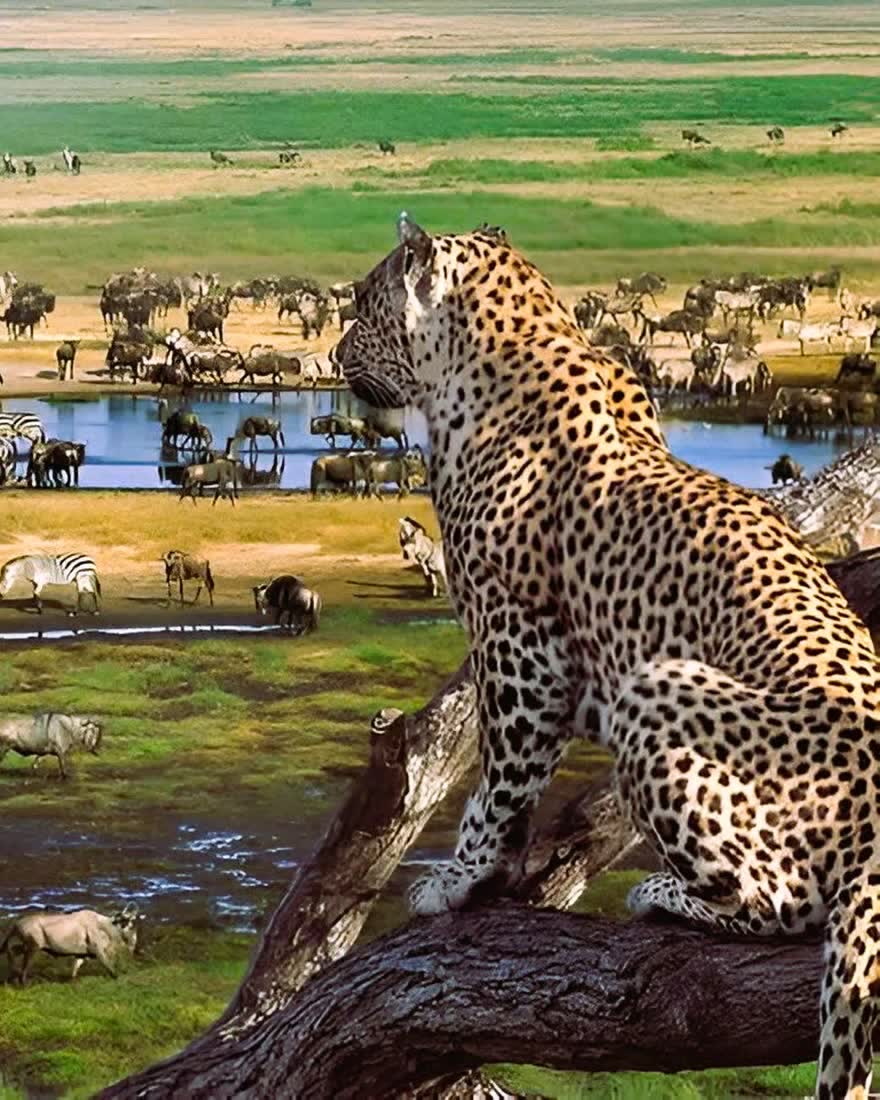 Giraffes on the Serengeti plains, Tanzania mainland